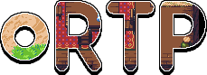 ORTP Logo, die einzelnen Buchstaben sind gefüllt mit Pixelart
